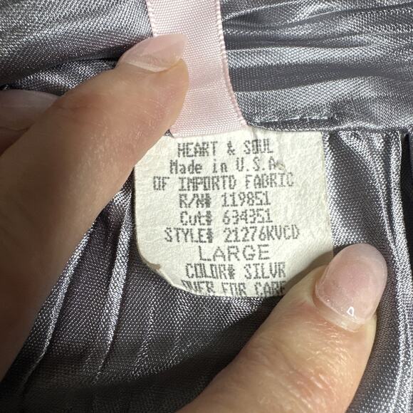 Y2K Heart And Soul Silver Metallic Pleated Halter Top Clubwear Party Glam L USA - Picture 9 of 12
